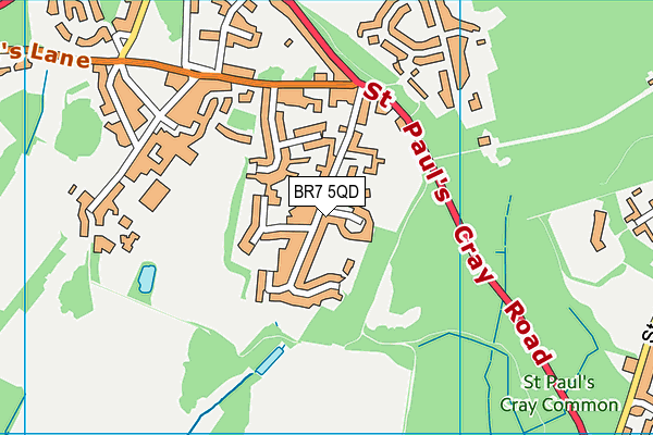 BR7 5QD map - OS VectorMap District (Ordnance Survey)