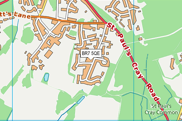 BR7 5QE map - OS VectorMap District (Ordnance Survey)