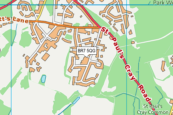 BR7 5QG map - OS VectorMap District (Ordnance Survey)