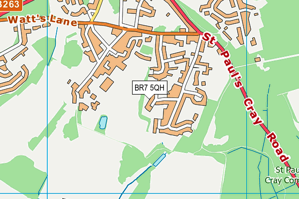 BR7 5QH map - OS VectorMap District (Ordnance Survey)