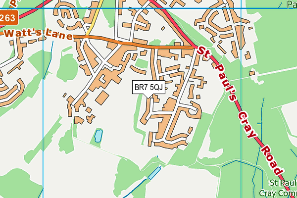 BR7 5QJ map - OS VectorMap District (Ordnance Survey)