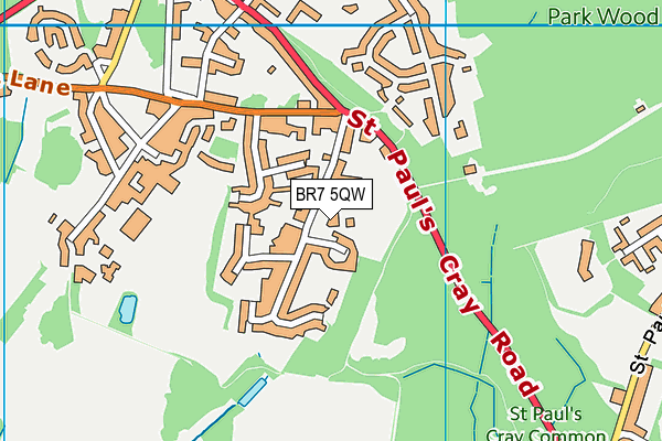 BR7 5QW map - OS VectorMap District (Ordnance Survey)
