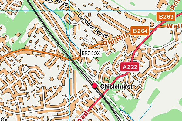 BR7 5QX map - OS VectorMap District (Ordnance Survey)