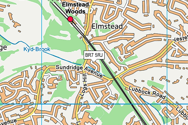 BR7 5RJ map - OS VectorMap District (Ordnance Survey)