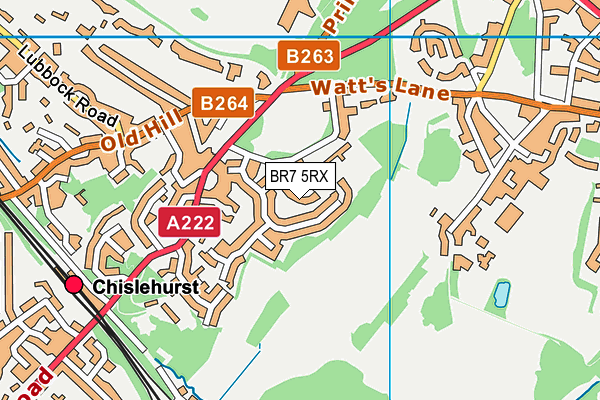 BR7 5RX map - OS VectorMap District (Ordnance Survey)