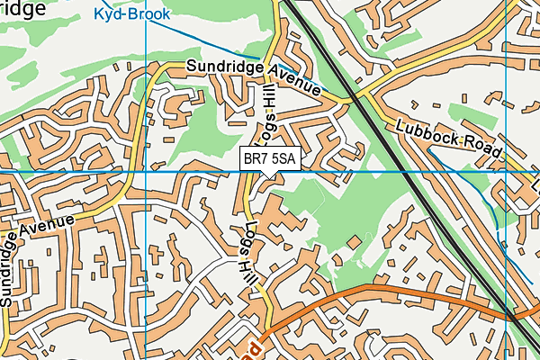 BR7 5SA map - OS VectorMap District (Ordnance Survey)