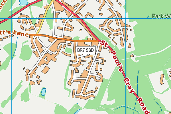 BR7 5SD map - OS VectorMap District (Ordnance Survey)