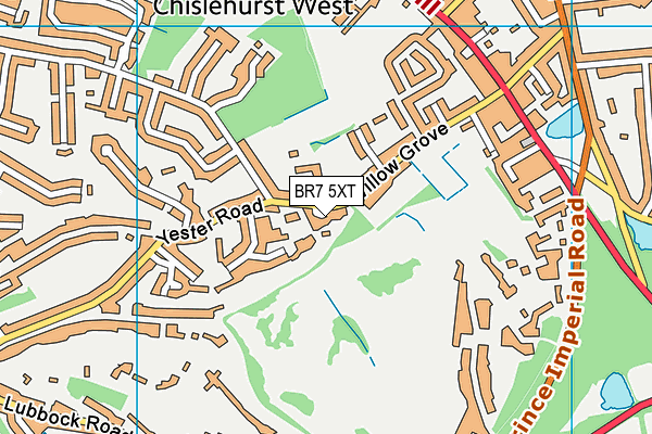 BR7 5XT map - OS VectorMap District (Ordnance Survey)