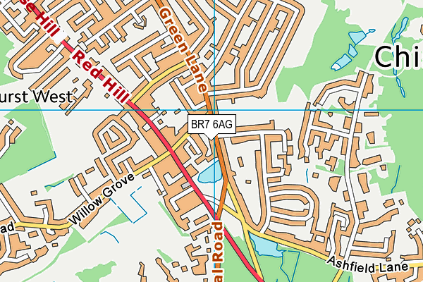 BR7 6AG map - OS VectorMap District (Ordnance Survey)