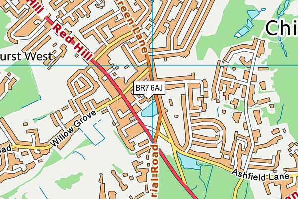 BR7 6AJ map - OS VectorMap District (Ordnance Survey)