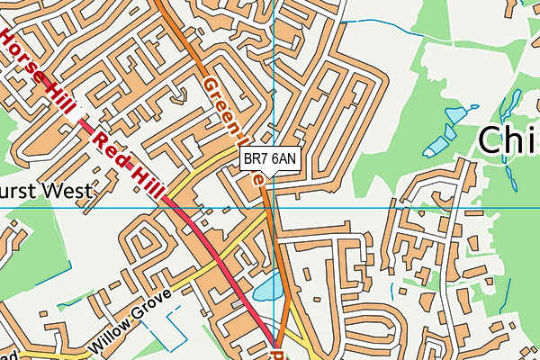 BR7 6AN map - OS VectorMap District (Ordnance Survey)