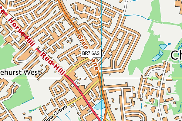 BR7 6AS map - OS VectorMap District (Ordnance Survey)