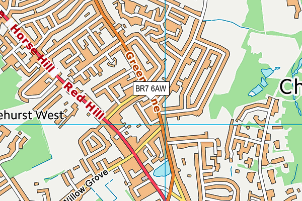 BR7 6AW map - OS VectorMap District (Ordnance Survey)