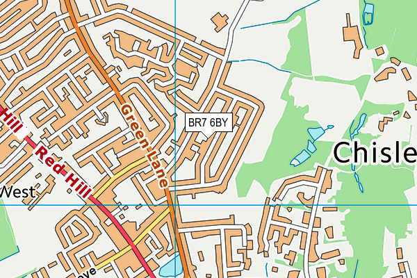 BR7 6BY map - OS VectorMap District (Ordnance Survey)