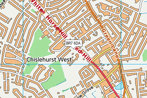 Red Hill Primary School map (BR7 6DA) - OS VectorMap District (Ordnance Survey)