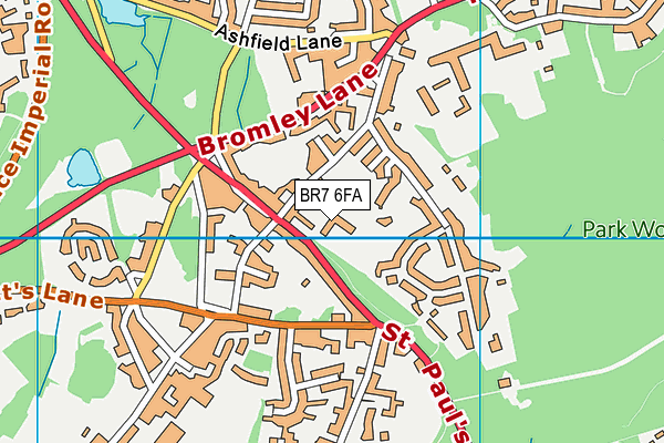 BR7 6FA map - OS VectorMap District (Ordnance Survey)