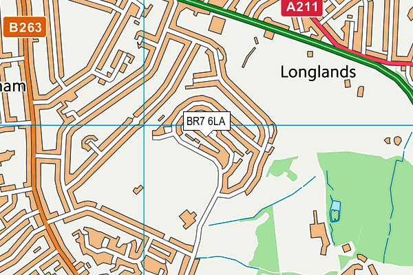 BR7 6LA map - OS VectorMap District (Ordnance Survey)