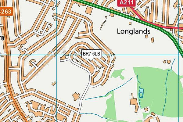 BR7 6LB map - OS VectorMap District (Ordnance Survey)