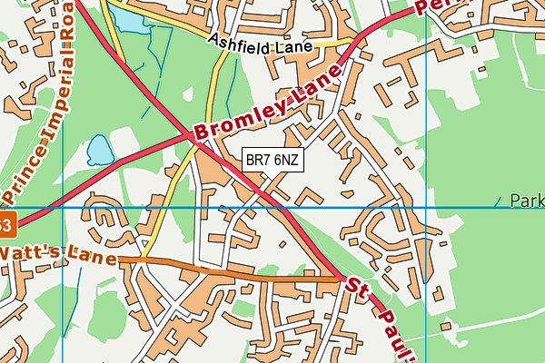 BR7 6NZ map - OS VectorMap District (Ordnance Survey)