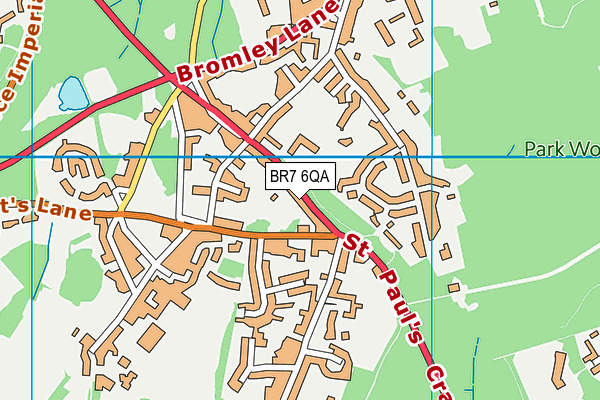 BR7 6QA map - OS VectorMap District (Ordnance Survey)