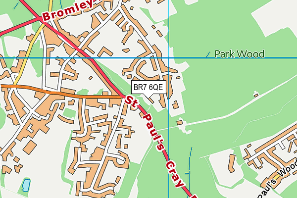 BR7 6QE map - OS VectorMap District (Ordnance Survey)
