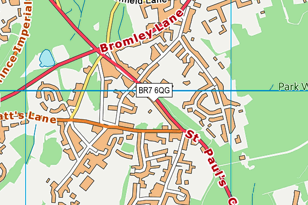 BR7 6QG map - OS VectorMap District (Ordnance Survey)