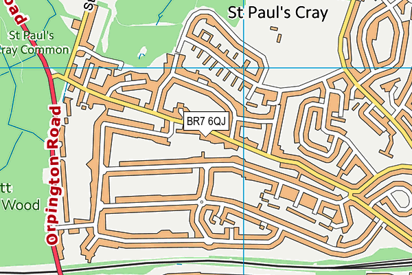 BR7 6QJ map - OS VectorMap District (Ordnance Survey)