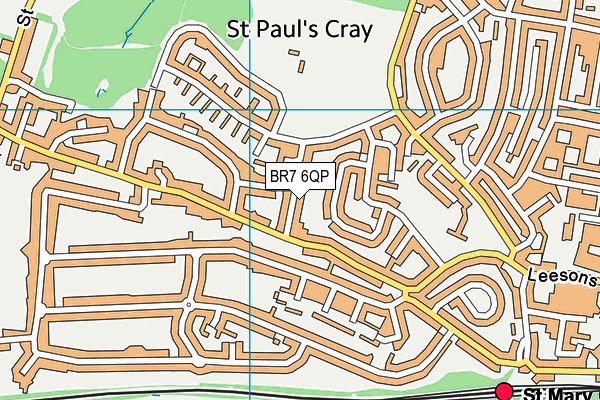 BR7 6QP map - OS VectorMap District (Ordnance Survey)