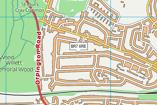 BR7 6RE map - OS VectorMap District (Ordnance Survey)