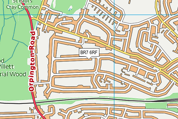 BR7 6RF map - OS VectorMap District (Ordnance Survey)