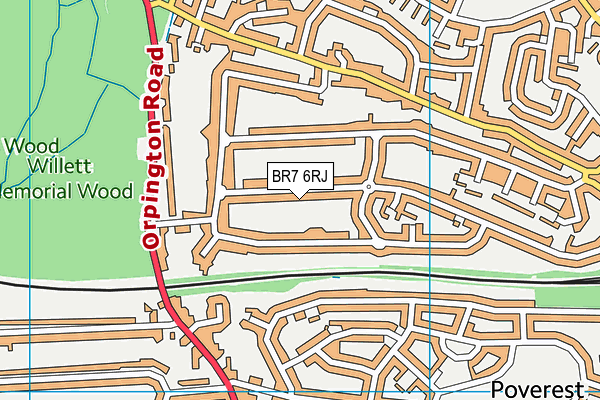BR7 6RJ map - OS VectorMap District (Ordnance Survey)