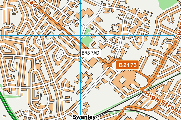 BR8 7AD map - OS VectorMap District (Ordnance Survey)