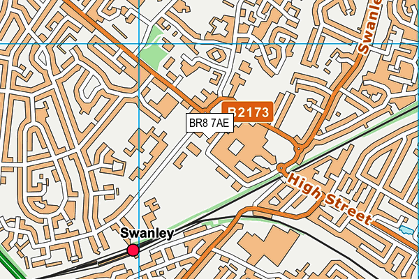BR8 7AE map - OS VectorMap District (Ordnance Survey)