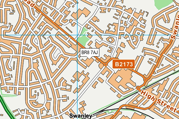 BR8 7AJ map - OS VectorMap District (Ordnance Survey)