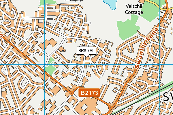 BR8 7AL map - OS VectorMap District (Ordnance Survey)