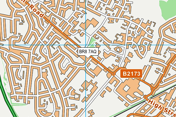 BR8 7AQ map - OS VectorMap District (Ordnance Survey)