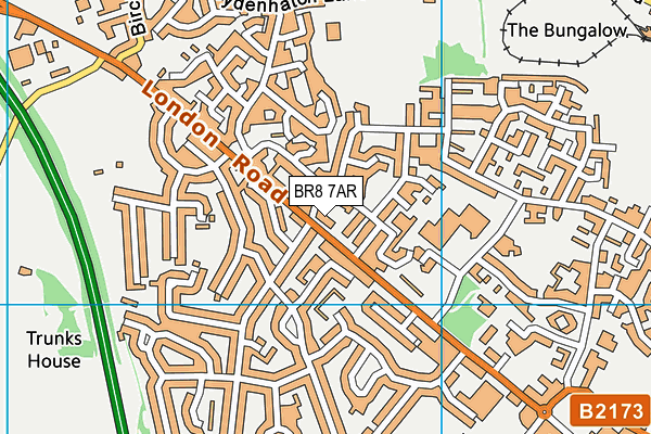 BR8 7AR map - OS VectorMap District (Ordnance Survey)
