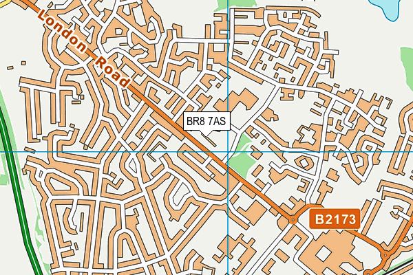 BR8 7AS map - OS VectorMap District (Ordnance Survey)