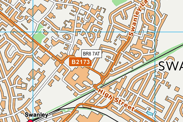 BR8 7AT map - OS VectorMap District (Ordnance Survey)
