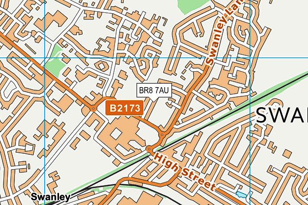 BR8 7AU map - OS VectorMap District (Ordnance Survey)
