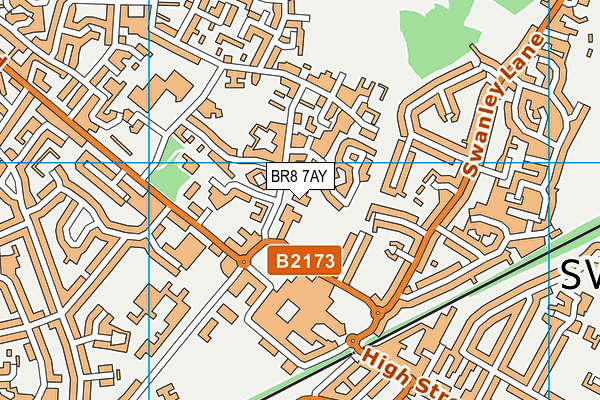 BR8 7AY map - OS VectorMap District (Ordnance Survey)