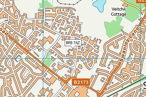BR8 7AZ map - OS VectorMap District (Ordnance Survey)