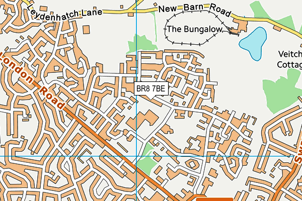 BR8 7BE map - OS VectorMap District (Ordnance Survey)