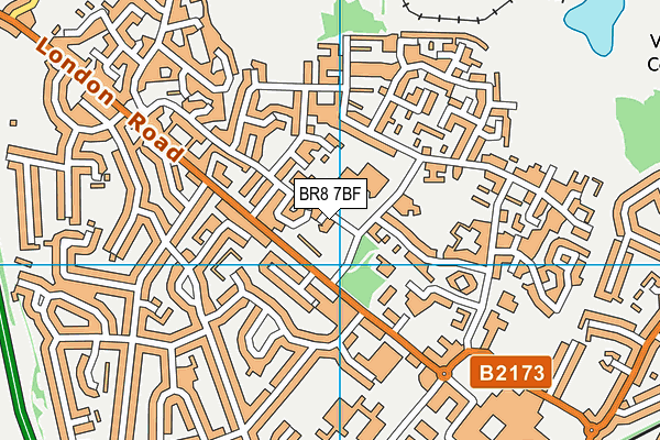 White Oak Indoor Bowls Centre map (BR8 7BF) - OS VectorMap District (Ordnance Survey)