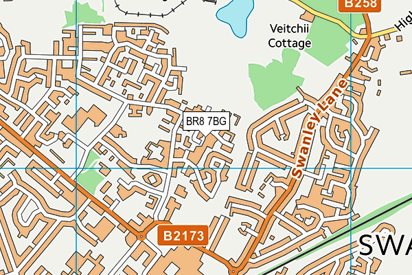 BR8 7BG map - OS VectorMap District (Ordnance Survey)