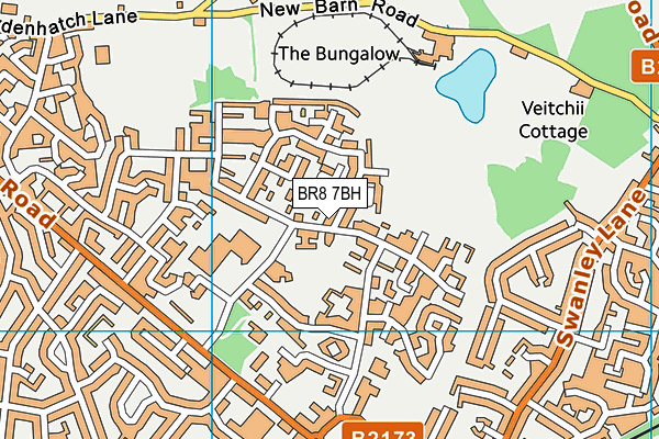 BR8 7BH map - OS VectorMap District (Ordnance Survey)