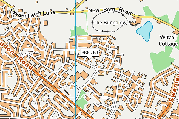 BR8 7BJ map - OS VectorMap District (Ordnance Survey)