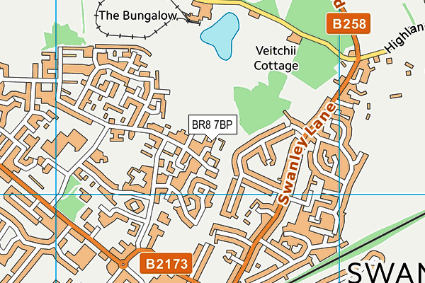BR8 7BP map - OS VectorMap District (Ordnance Survey)