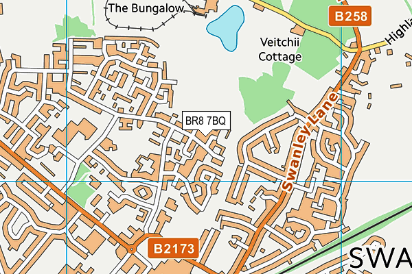 BR8 7BQ map - OS VectorMap District (Ordnance Survey)