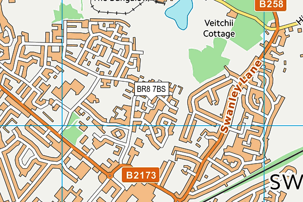 BR8 7BS map - OS VectorMap District (Ordnance Survey)